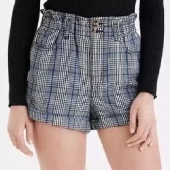 AMERICAN EAGLE | Plaid Paperbag High Waisted Shorts Mom Style Women’s Size 12 - Picture 1 of 8